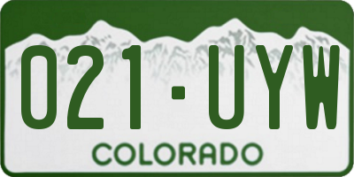 CO license plate 021UYW