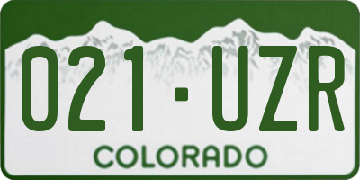 CO license plate 021UZR
