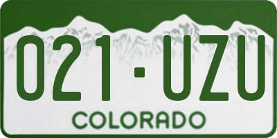 CO license plate 021UZU