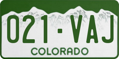 CO license plate 021VAJ