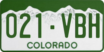 CO license plate 021VBH