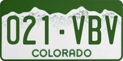 CO license plate 021VBV
