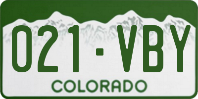 CO license plate 021VBY