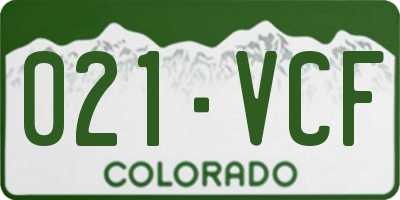 CO license plate 021VCF