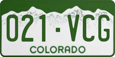 CO license plate 021VCG