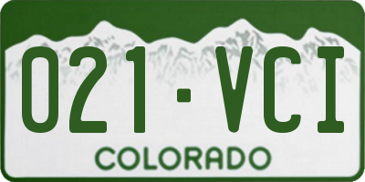 CO license plate 021VCI
