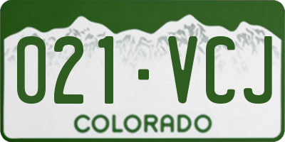 CO license plate 021VCJ