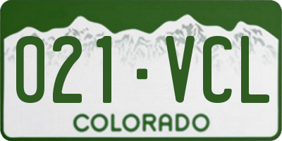 CO license plate 021VCL