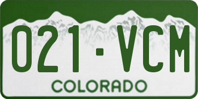 CO license plate 021VCM