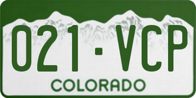 CO license plate 021VCP