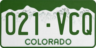 CO license plate 021VCQ