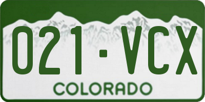 CO license plate 021VCX