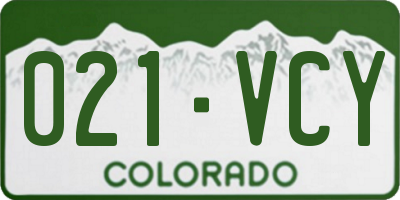 CO license plate 021VCY