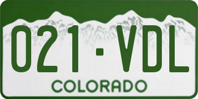 CO license plate 021VDL