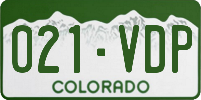 CO license plate 021VDP