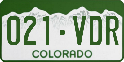 CO license plate 021VDR
