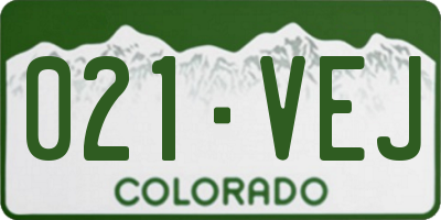 CO license plate 021VEJ