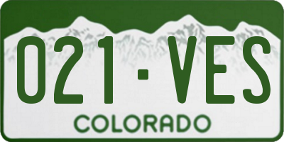 CO license plate 021VES