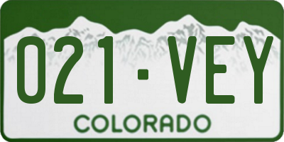 CO license plate 021VEY