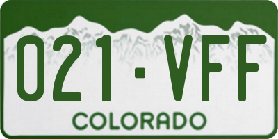 CO license plate 021VFF