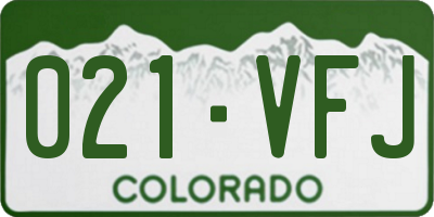 CO license plate 021VFJ