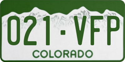 CO license plate 021VFP