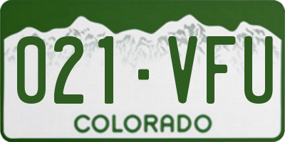 CO license plate 021VFU