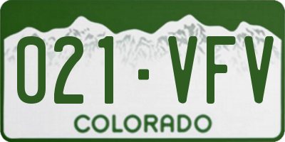 CO license plate 021VFV