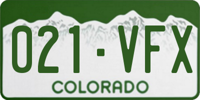 CO license plate 021VFX