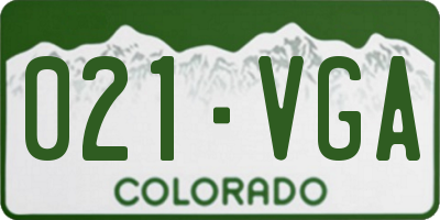 CO license plate 021VGA