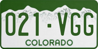 CO license plate 021VGG