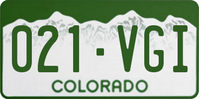 CO license plate 021VGI