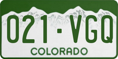 CO license plate 021VGQ