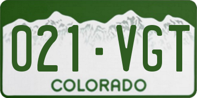 CO license plate 021VGT