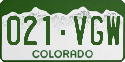 CO license plate 021VGW