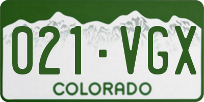 CO license plate 021VGX