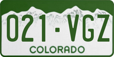 CO license plate 021VGZ