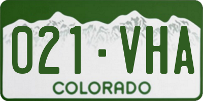 CO license plate 021VHA