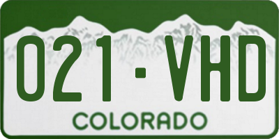 CO license plate 021VHD
