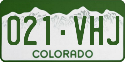 CO license plate 021VHJ