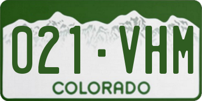 CO license plate 021VHM
