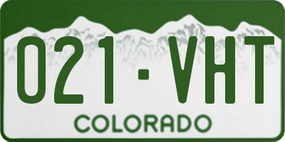 CO license plate 021VHT