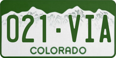 CO license plate 021VIA