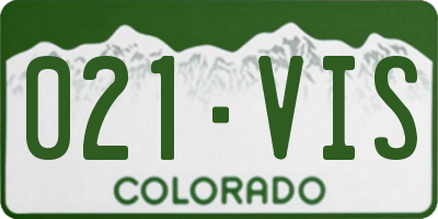 CO license plate 021VIS