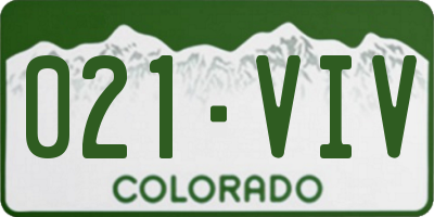 CO license plate 021VIV