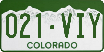 CO license plate 021VIY