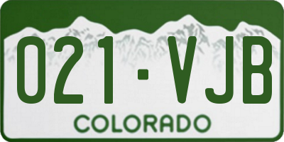 CO license plate 021VJB