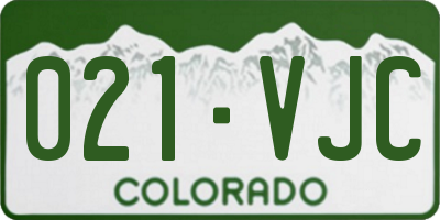CO license plate 021VJC