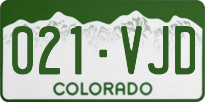 CO license plate 021VJD