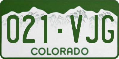 CO license plate 021VJG